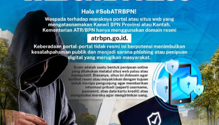 Hati-hati! Marak Situs Palsu Mengatasnamakan ATR/BPN, Masyarakat Diminta Waspada