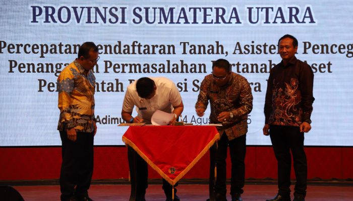 BPN dan Pemprov Sumut Teken Nota Kesepakatan untuk Percepatan Pendaftaran Tanah dan Penanganan Aset