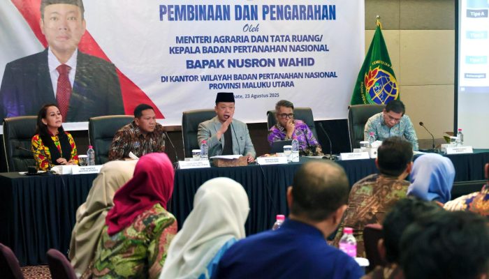 Pembinaan di Kanwil BPN Provinsi Maluku Utara, Menteri Nusron: Tugas Saya sebagai Menteri adalah Memberikan Kepastian dan Harapan