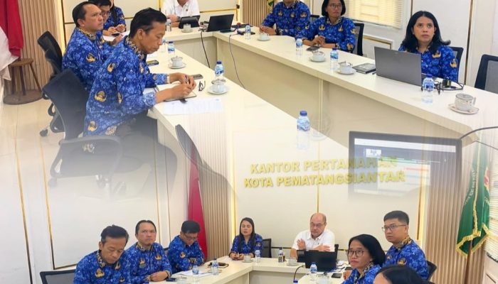 Kantah Pematangsiantar Ikuti Evaluasi Kinerja Layanan Pertanahan Kanwil BPN Sumut