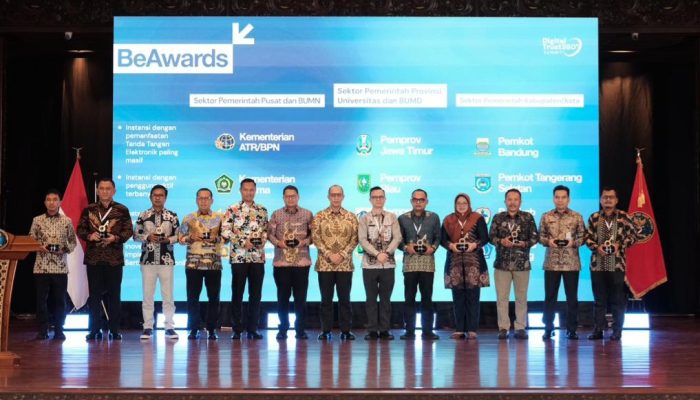 Kementerian ATR/BPN Raih Penghargaan Instansi dengan Pemanfaatan Tanda Tangan Elektronik Paling Masif