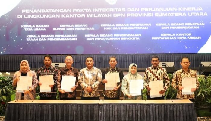 Perkuat Integritas dan Akuntabilitas, Kanwil BPN Sumut Teken Pakta Integritas dan Perjanjian Kinerja