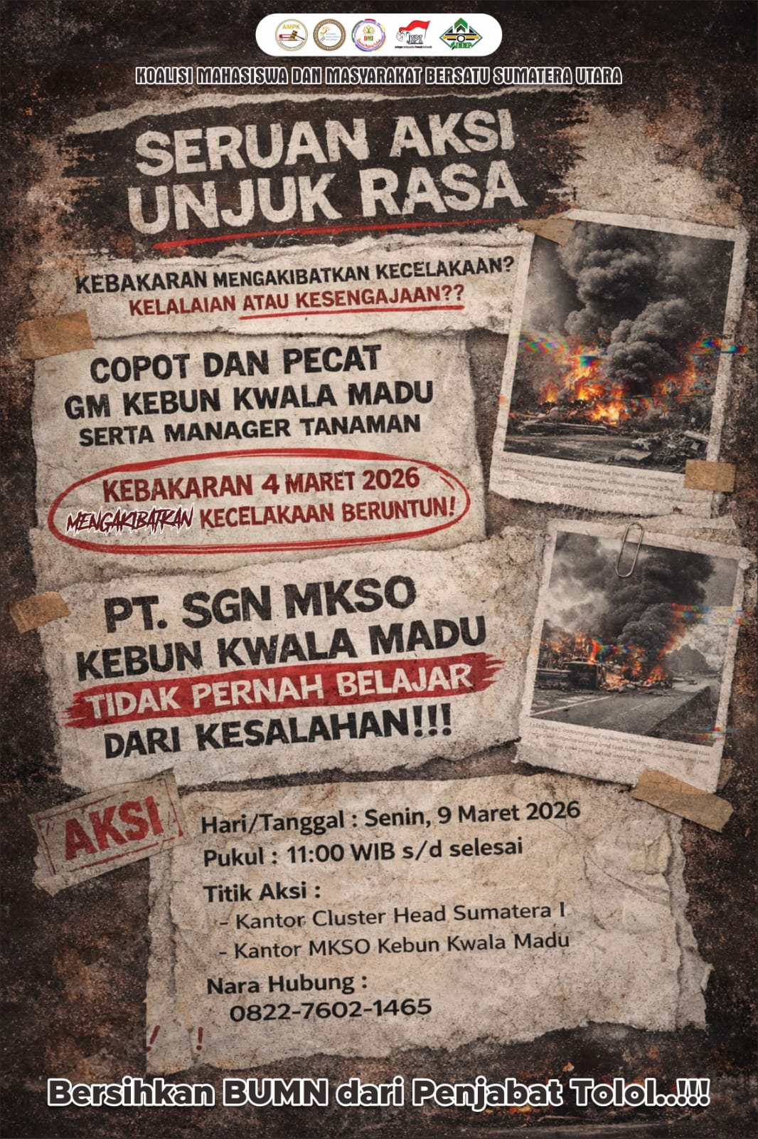 Sebut Manajemen PT SGN Tebar Kebohongan, KMMB-SU: Itu Alasan Cuci Tangan!