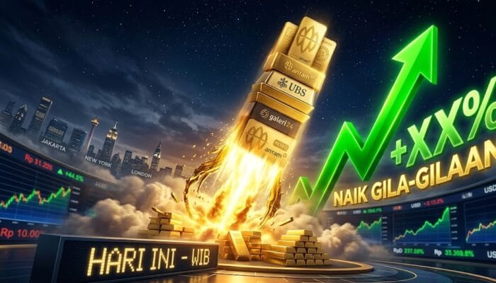 Harga Emas Galeri 24, UBS, Antam, dan Antam Retro Hari Ini Naik Gila-gilaan