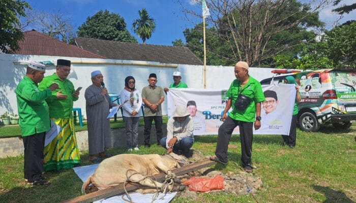 Semangat Berbagi, PKB Kota Medan Sembelih Hewan Kurban Bantuan Ketum Muhaimin Iskandar dan Kader