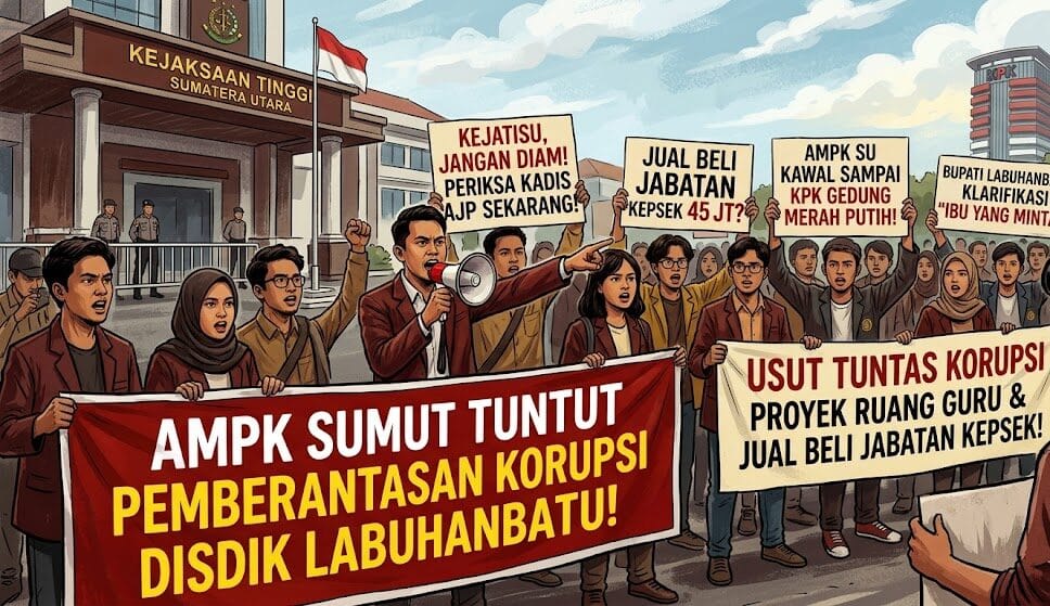 Tuntut Transparansi Anggaran, AMPK SU Desak Kejatisu Periksa Kepala Dinas Pendidikan Labuhanbatu