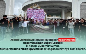 Sengkarut Hibah Rp25 Miliar, Mahasiswa Labusel Layangkan Rapor Merah Dua Tahun Kepemimpinan Bupati