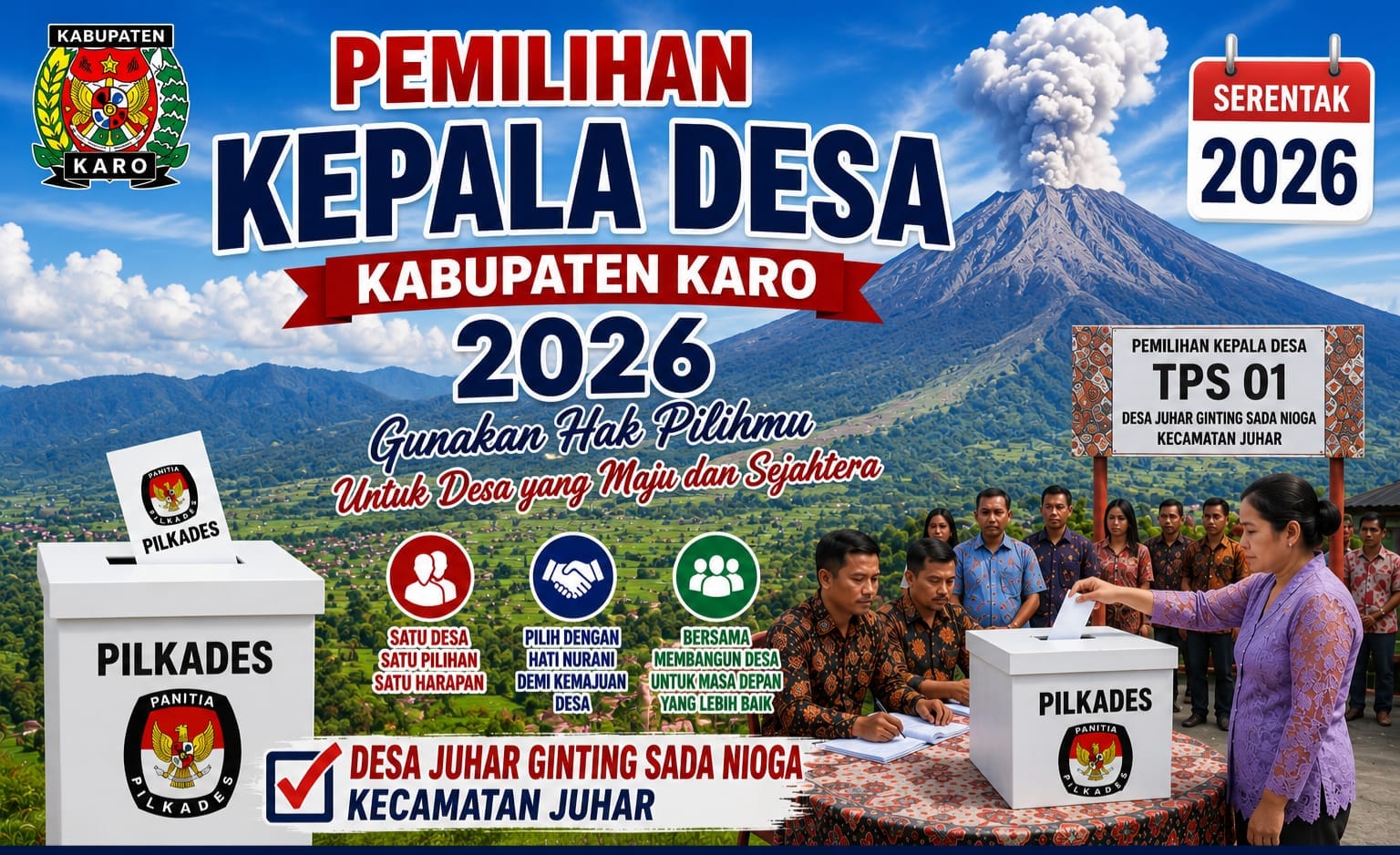 Pemerintah Kabupaten Karo Pastikan Gelar Pilkades 2026 Secara Serentak Di 18 Desa