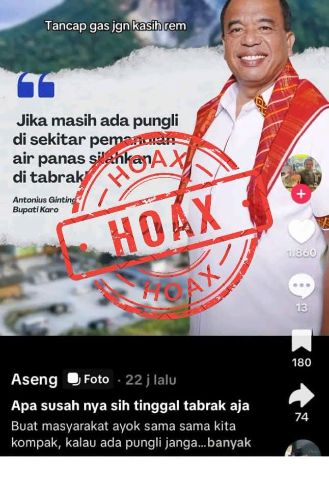 Pemerintah Kabupaten Karo Tegaskan Klaim Seruan Anarkis Bupati Karo di Media Sosial Adalah Hoaks