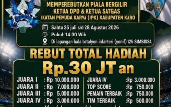 Sambut HUT RI dan IPK, DPD IPK Karo Gelar Turnamen Sepak Bola Gebyar Kemerdekaan Perebutkan Hadiah Rp 30 Juta