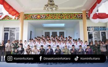 Bupati Karo Kukuhkan Paskibraka Kabupaten Karo untuk Pengibaran Bendera HUT Kemerdekan RI ke-81