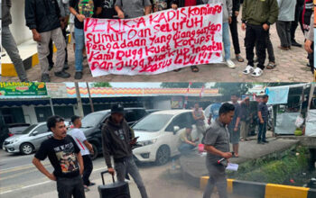 Bah, Alangkah Lucunya! Massa Minta Usut Korupsi, Pejabat Diskominfo Sumut Malah Asyik Joget-joget