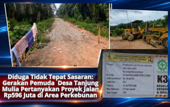 Diduga Tidak Tepat Sasaran: Gerakkan Pemuda Desa Tanjung Mulia Pertanyakan Proyek Jalan Rp596 Juta di Area Perkebunan