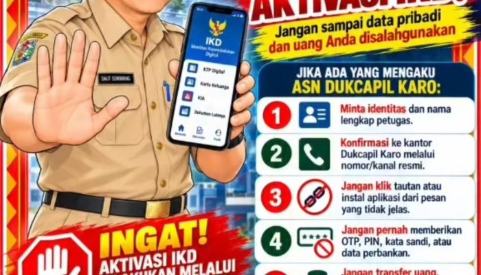 Plt Kadis Dukcapil Karo Imbau Masyarakat Agar Waspada Penipuan Aktivasi IKD