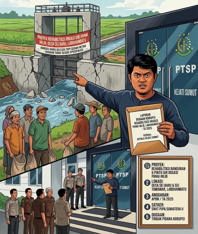 Jejak Retak Proyek Irigasi Labuhanbatu: Dari Anggaran APBN Hingga Meja Kejati